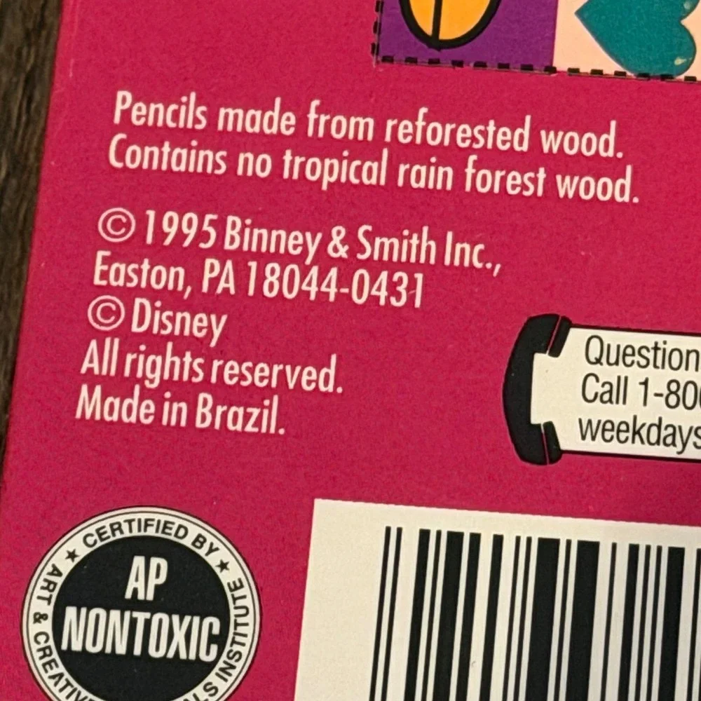 Vintage 1995 Crayola Mickey's Stuff for Kids 8 Colored Pencils 2-Pack Minnie 90s